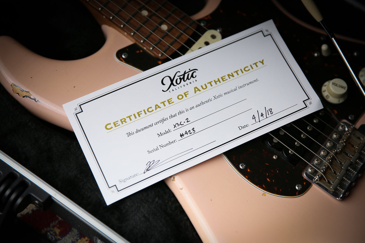 Xotic California Classic XSC-2 HSS Heavy Relic Shell Pink Over Sunburst