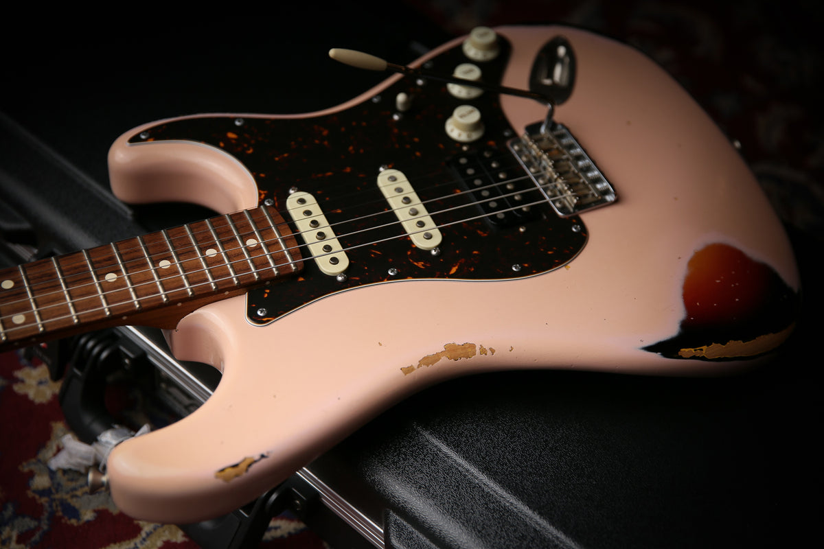 Xotic California Classic XSC-2 HSS Heavy Relic Shell Pink Over Sunburst