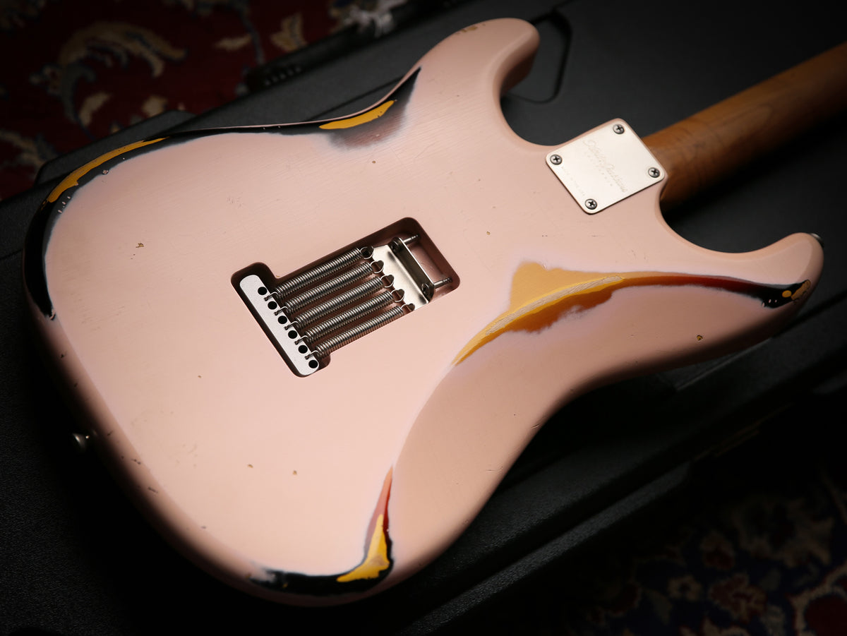 Xotic California Classic XSC-2 HSS Heavy Relic Shell Pink Over Sunburst