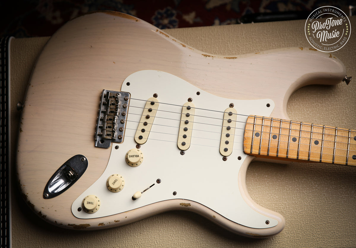 2015 Fender USA Custom Shop 55 Stratocaster Relic Dirty White Blonde