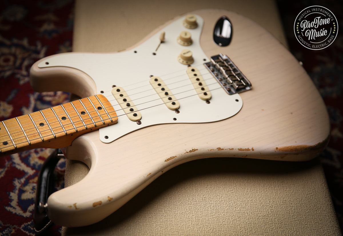 2015 Fender USA Custom Shop 55 Stratocaster Relic Dirty White Blonde