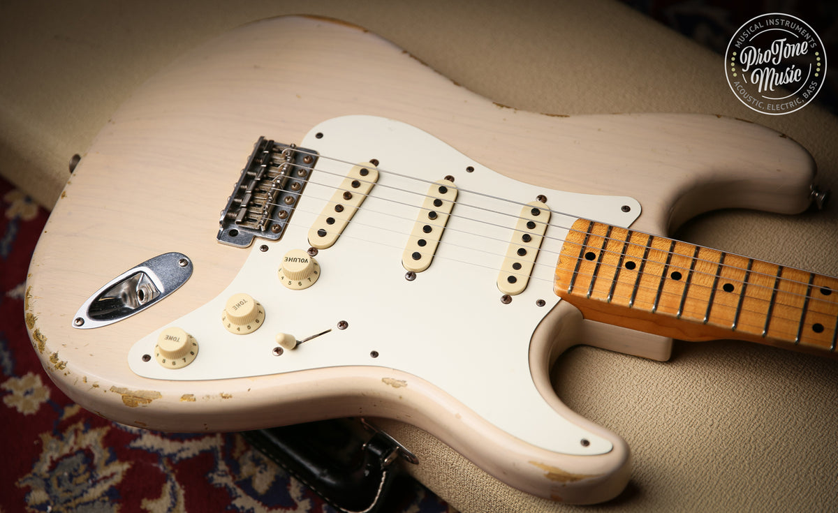 2015 Fender USA Custom Shop 55 Stratocaster Relic Dirty White Blonde