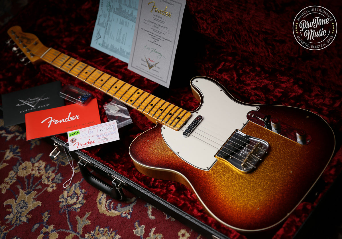 2019 Fender Custom Shop Ltd Namm Pomo Telecaster Journeyman Relic 3 Tone Sunburst Sparkle