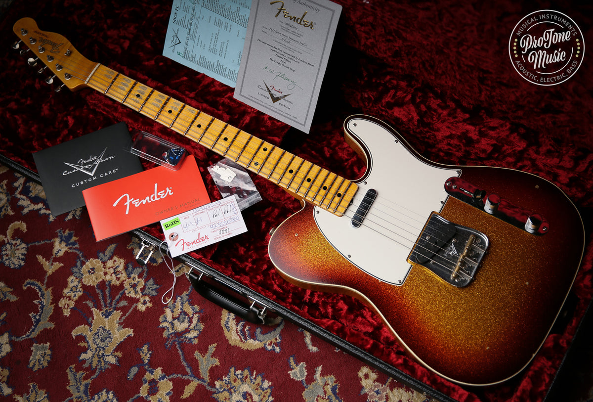 2019 Fender Custom Shop Ltd Namm Pomo Telecaster Journeyman Relic 3 Tone Sunburst Sparkle