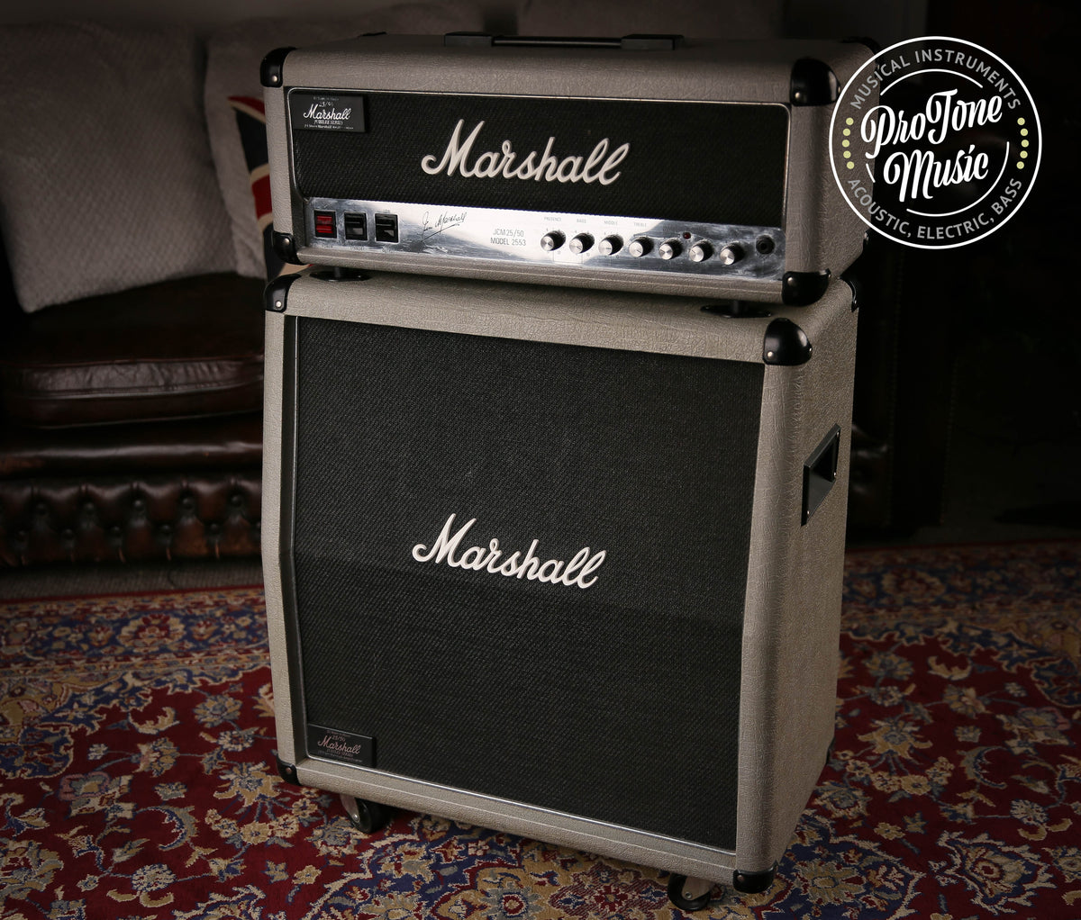 1980s Marshall JCM25/50 2553 Jubilee Head &amp; 2 x 12 Cabinet