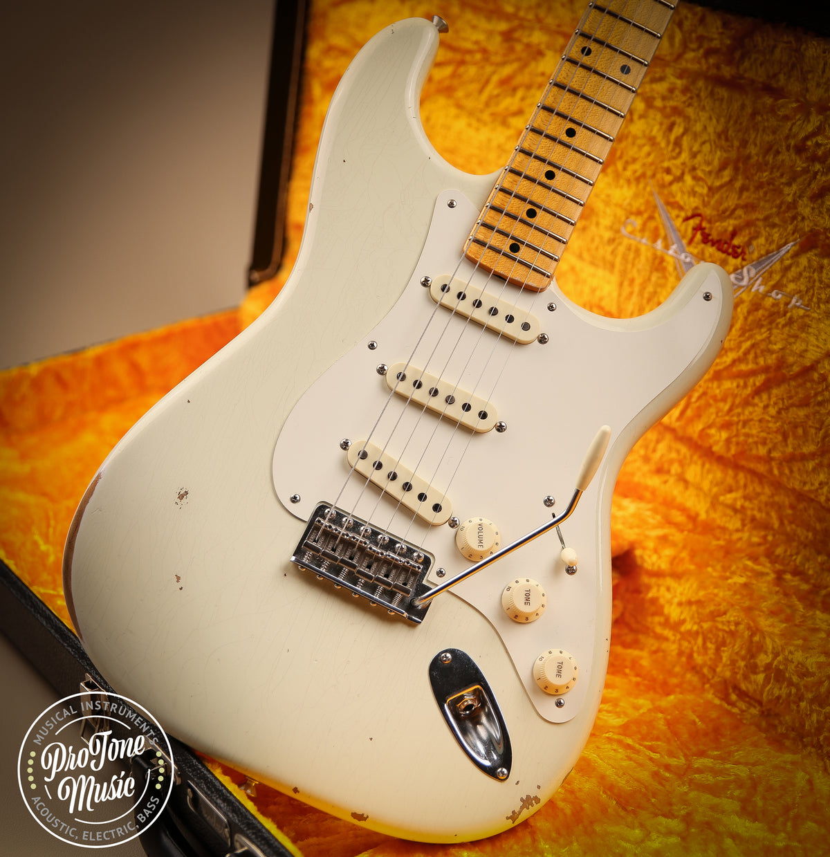 2020 Fender USA Custom Shop 56&#39; Stratocaster Relic Indian Ivory Finish - ProTone Music