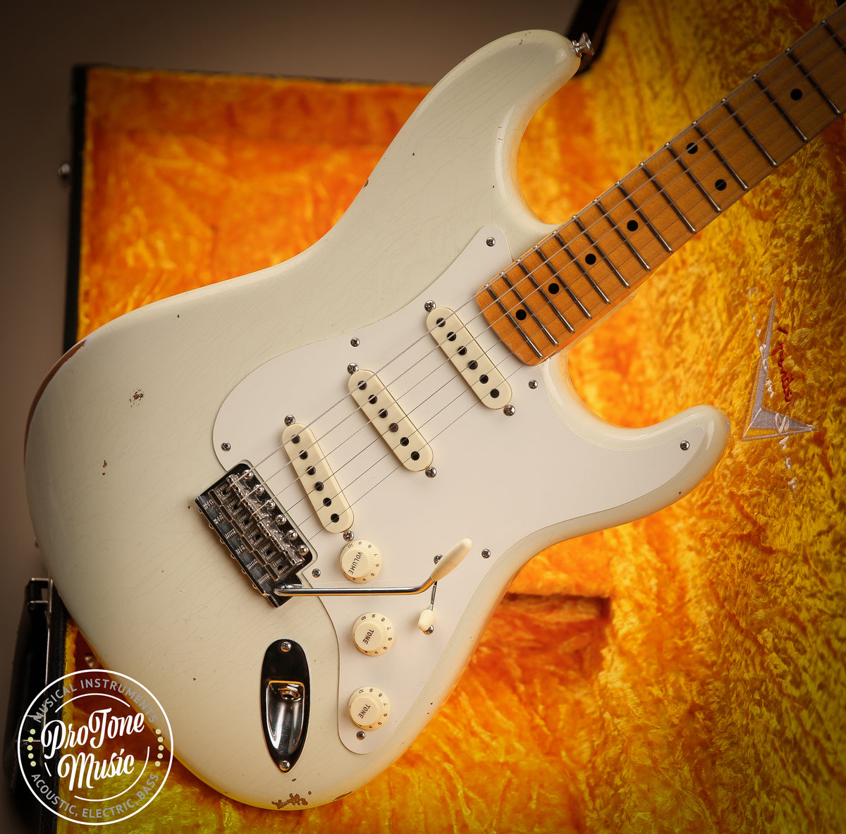 2020 Fender USA Custom Shop 56&#39; Stratocaster Relic Indian Ivory Finish - ProTone Music