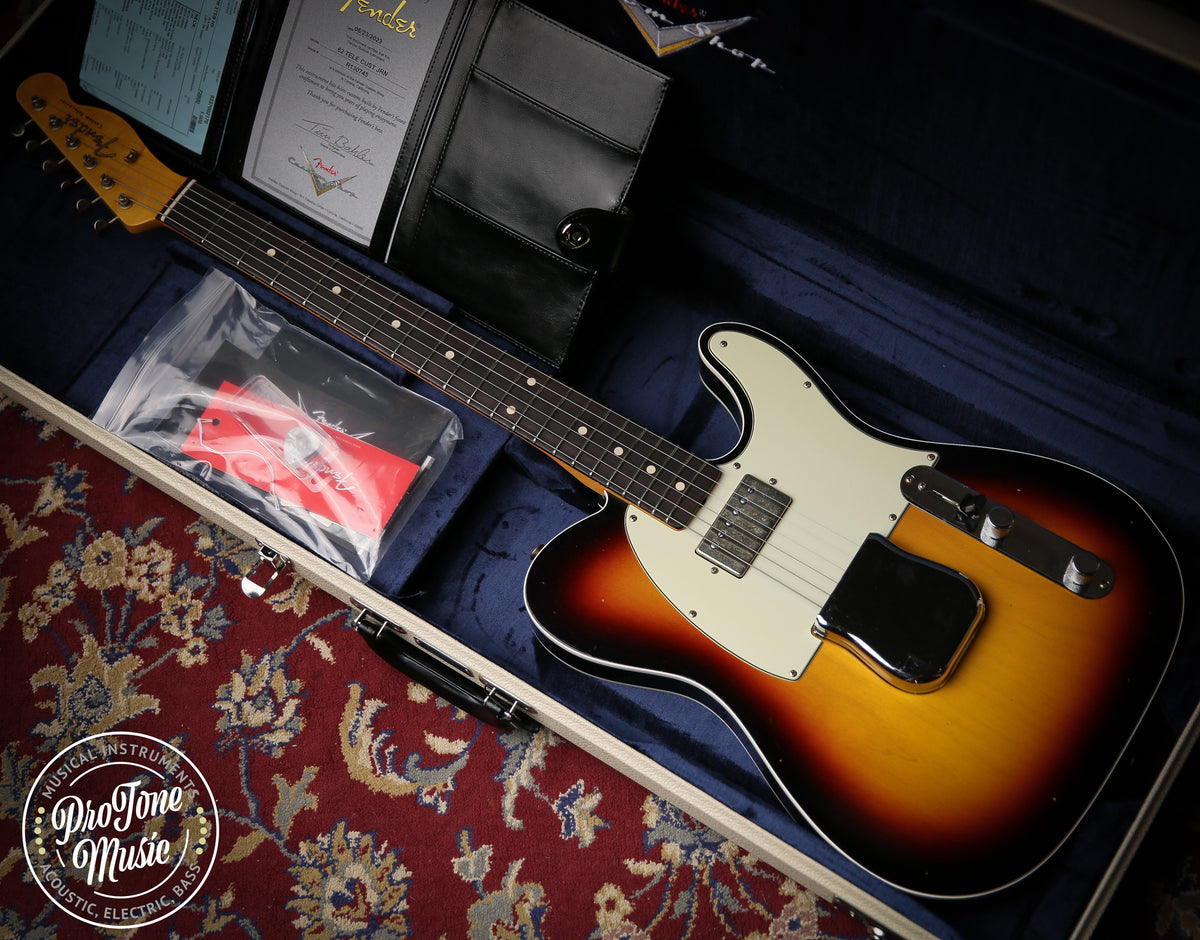 2023 Fender USA Custom Shop 62&#39; Tele Custom Journeyman Relic 3 Tone Sunburst