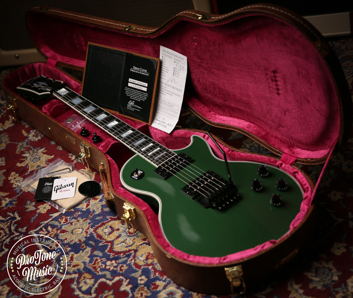 2018 Gibson USA Les Paul Custom Shop Axcess Hunter Green - ProTone Music